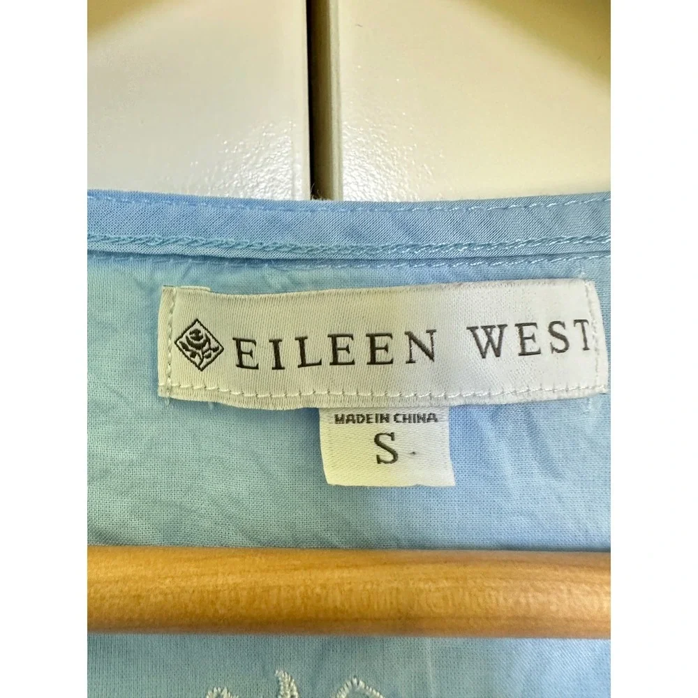 Eileen West Robe Womens S  Summer Breeze Cotton Button Front Long Pockets A Line